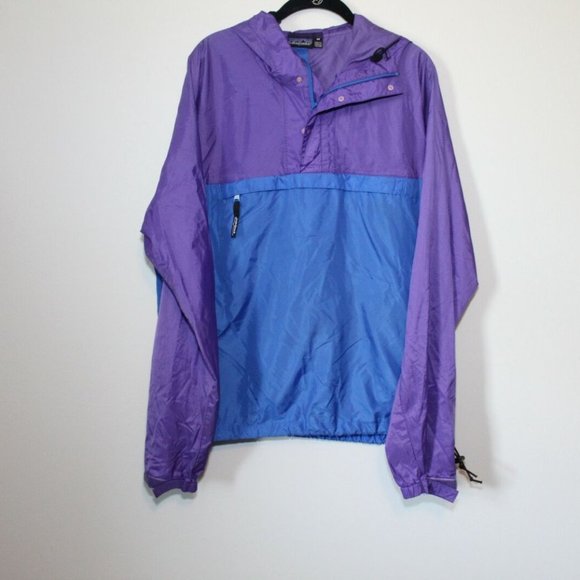 Vintage 90's Patagonia Hooded Pullover Windbreaker Jacket Purple Blue M H12795 - Picture 8 of 13